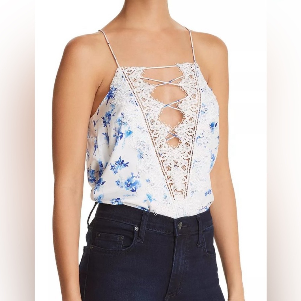 NWOT - Cami NYC Charlie Charmeuse Azure Floral Tank - Size Small